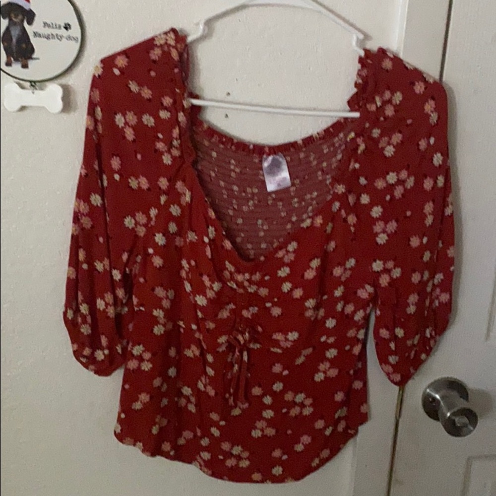 3 Large 3/4 sleeve cropped tops